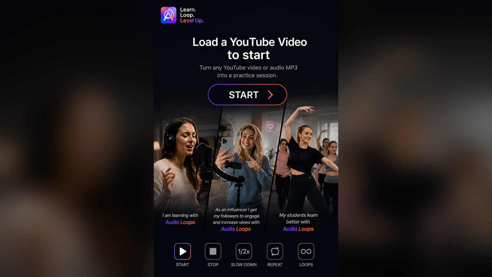 Load a YouTube video to start
