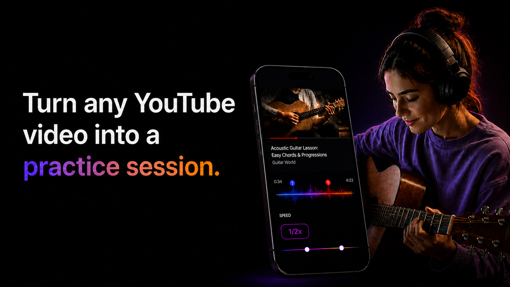Turn any YouTube video into a practice session