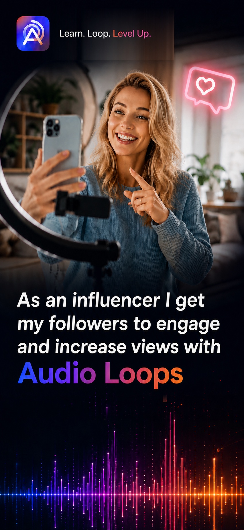 As an influencer I get my followers to engage and increase views with Audio Loops
